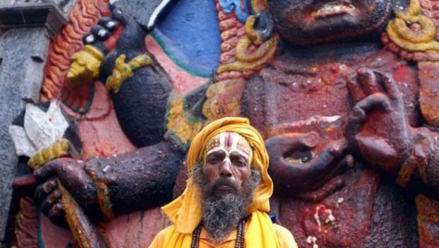 Sadhu, Nepal, Statue of Bhairava