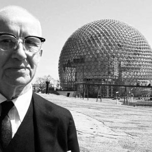 Buckminster Fuller With Geodesic Dome
