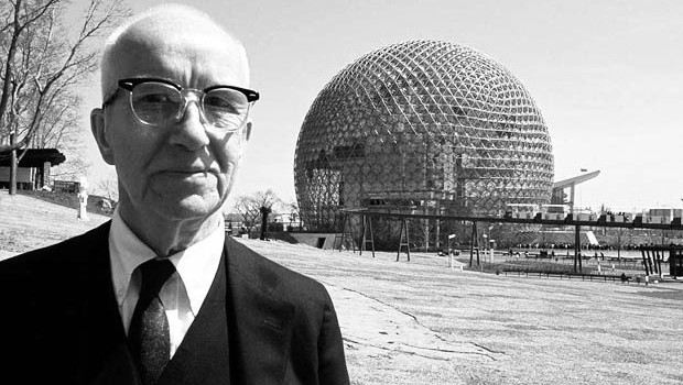 Buckminster Fuller With Geodesic Dome